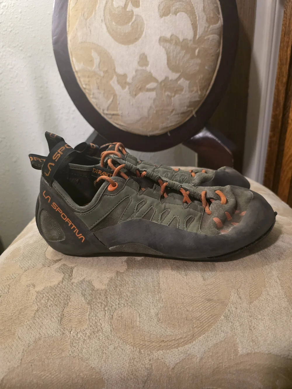 La Sportiva Men's Olive Green and Orange Climbing Shoes
